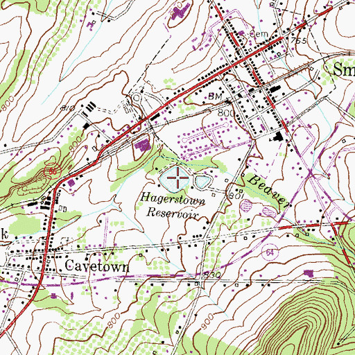 Topographic Map of Smithsburg Reservoir, MD