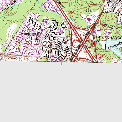 Topographic Map of Greenbelt Lake, MD