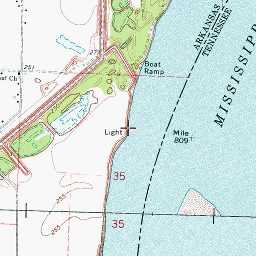 Topographic Map of Barfield Revetment, AR