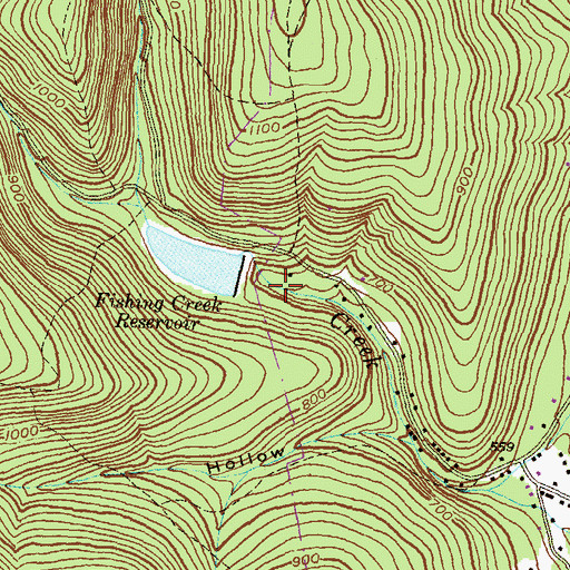 Topographic Map of Fishing Creek Dam, MD