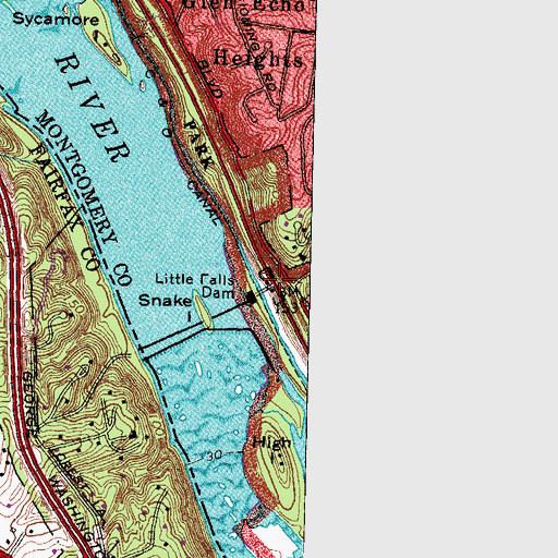 Topographic Map of Little Falls Reservoir, MD