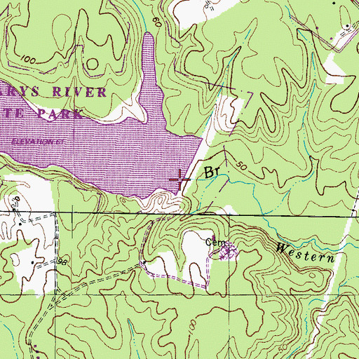 Topographic Map of Saint Marys River Watershed Number 1 Dam, MD
