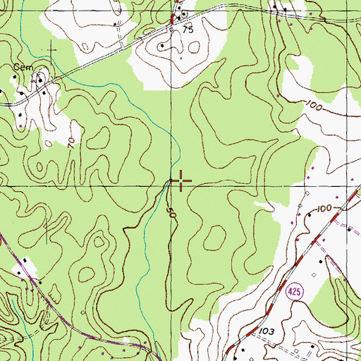 Topographic Map of Bishopville Pond, MD