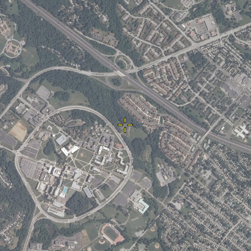 Aerial/Satellite Image of Clear Spring Water Reservoir Dam, MD