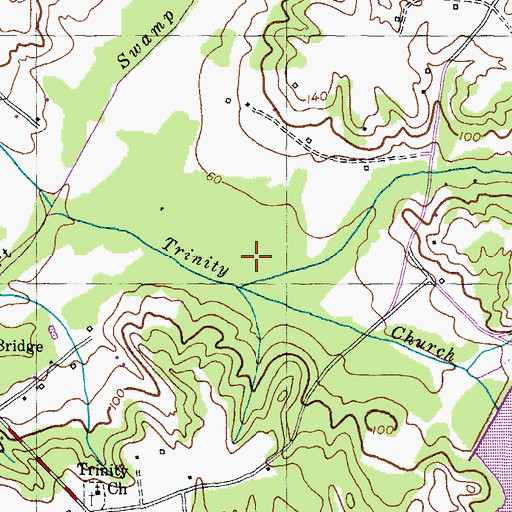 Topographic Map of Trinity Church Dam, MD