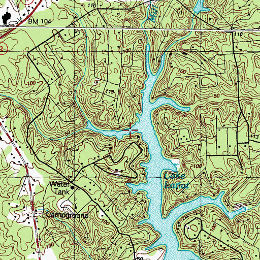 Topographic Map of Chesapeake Ranch Club Lake, MD