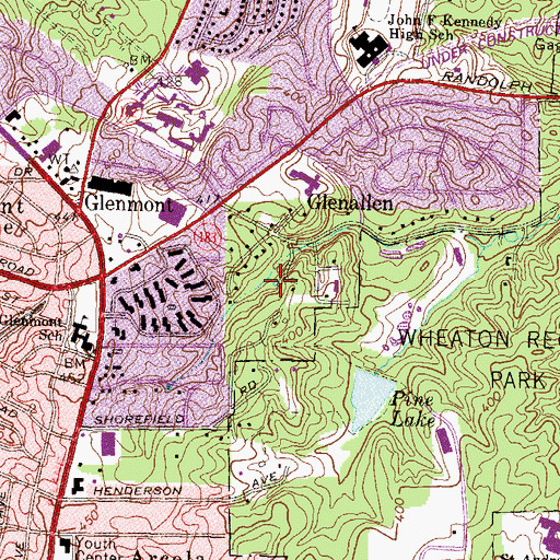 Topographic Map of Pine Lake, MD