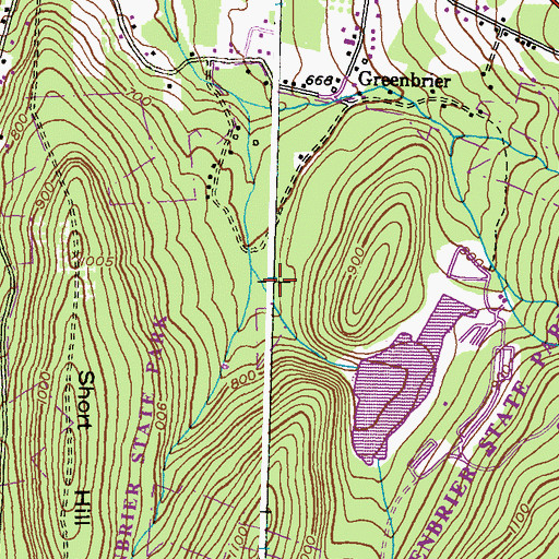 Topographic Map of Green Brier State Park Dam and Dike, MD