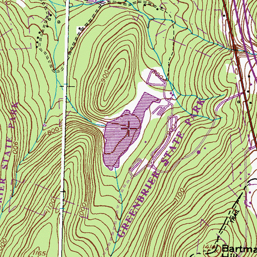 Topographic Map of Greenbriar Lake, MD