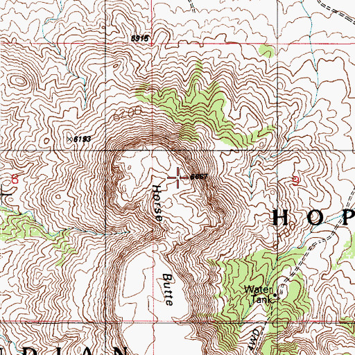 Topographic Map of Horse Butte, AZ