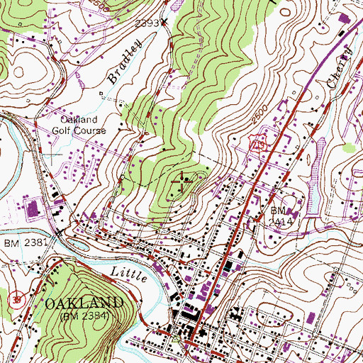 Topographic Map of Little Yok Number 3 Reservoir, MD