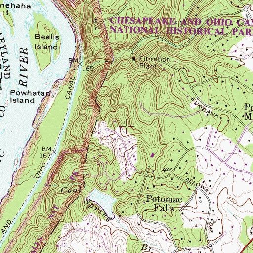 Topographic Map of Great Falls Estate Dam, MD