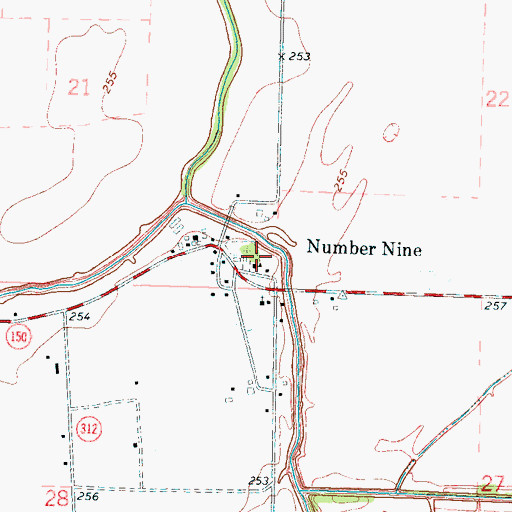 Topographic Map of Number Nine School, AR