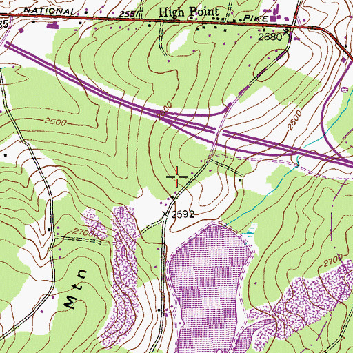 Topographic Map of Meadow Run Dam, MD