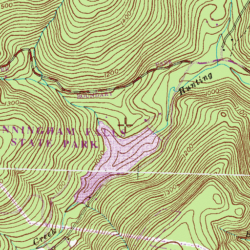 Topographic Map of Hunting Creek Dam, MD