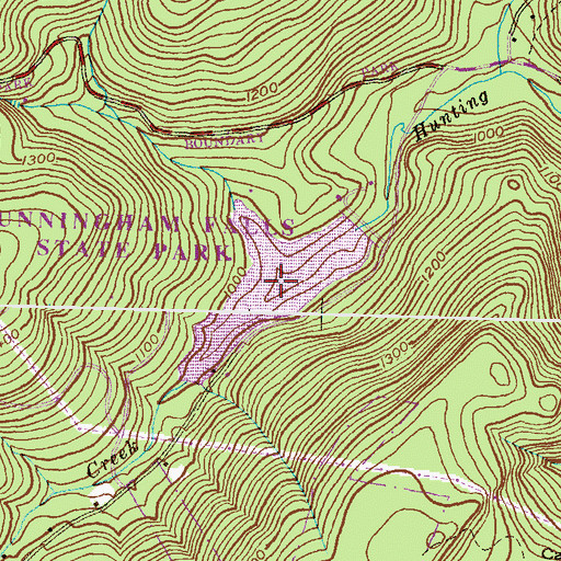Topographic Map of Hunting Creek Lake, MD