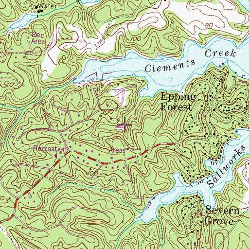 Topographic Map of Saefern Lake, MD