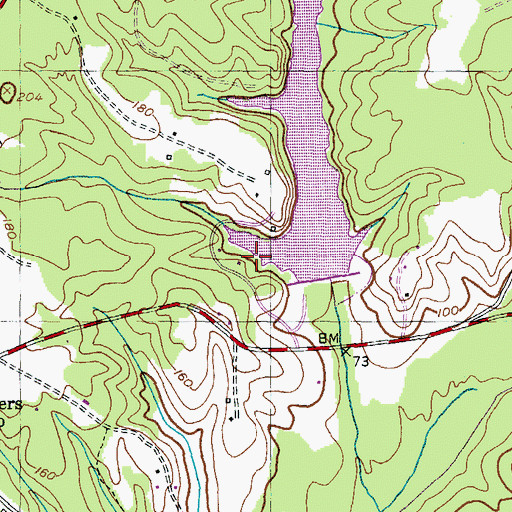 Topographic Map of Wheately Dam, MD