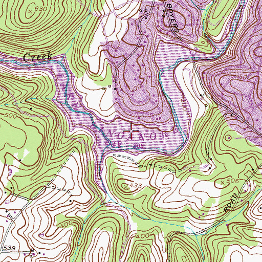 Topographic Map of Lake Linganore, MD