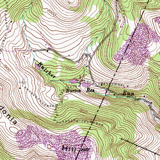 Topographic Map of Barton Debris Basin Dam, MD