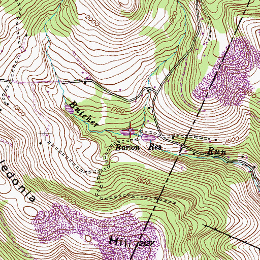 Topographic Map of Barton Debris Basin, MD