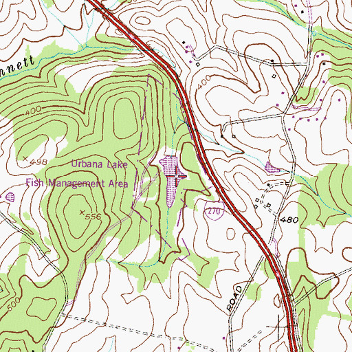 Topographic Map of Chevy Chase Lake, MD