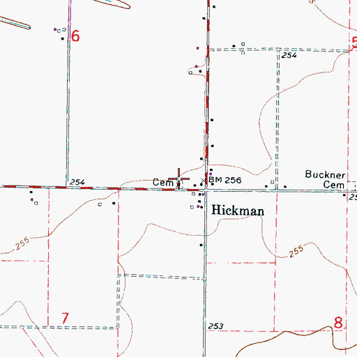 Topographic Map of Saint Marys Church, AR
