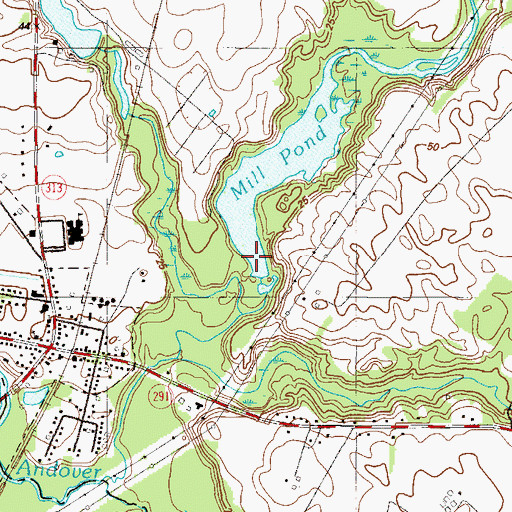 Topographic Map of Cypress Mill Pond Dam, MD