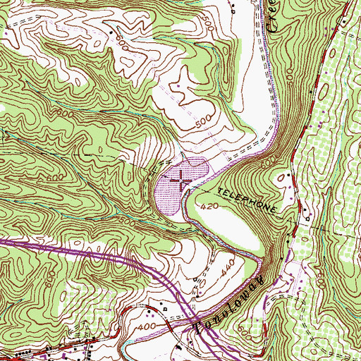 Topographic Map of Hancock Sewage Lagoon, MD