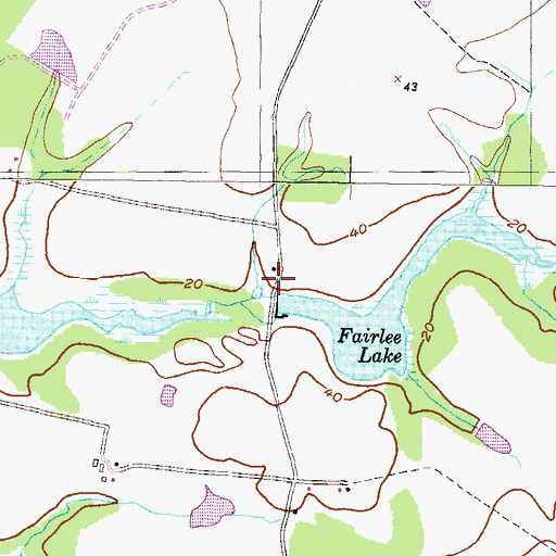 Topographic Map of Fairlee Lake Dam, MD