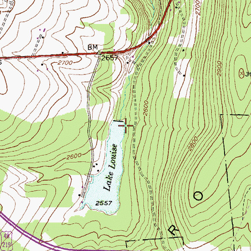 Topographic Map of Lake Louise Dam, MD