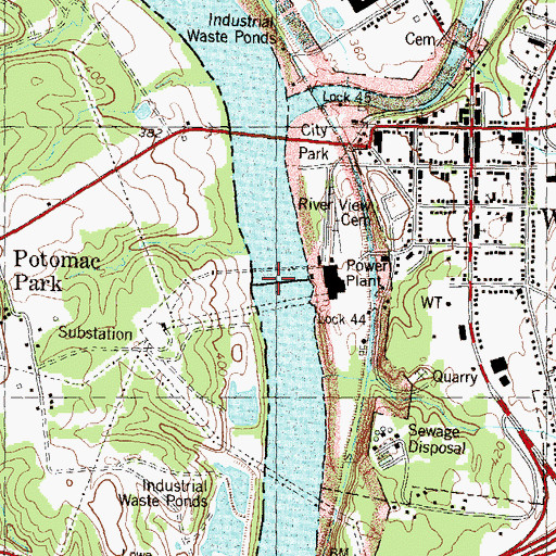 Topographic Map of Potomac River Reservoir, MD