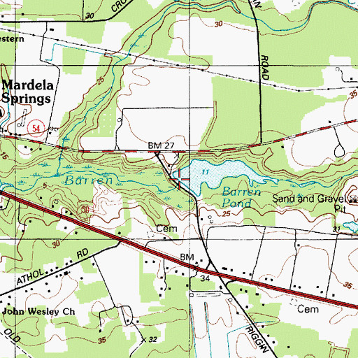 Topographic Map of Baron Pond Dam, MD