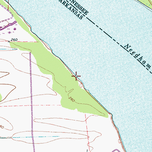 Topographic Map of Wrights Point Dikes (historical), AR