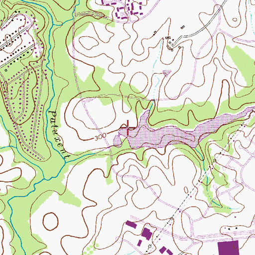 Topographic Map of Lake Elkhorn Dam, MD