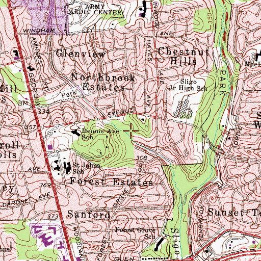 Topographic Map of Big Millpond, MD