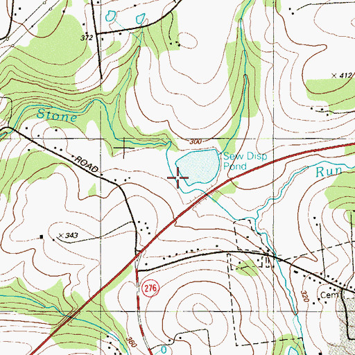 Topographic Map of Rising Sun Waste Water Lagoon Dam, MD