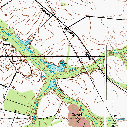 Topographic Map of Maryland Noname 3 Dam, MD