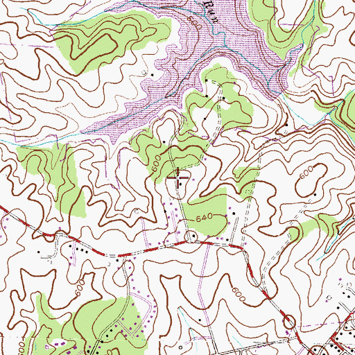 Topographic Map of Piney Run Dam, MD