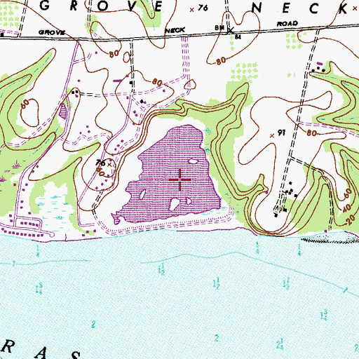 Topographic Map of Grove Point Disposal Area Dam, MD