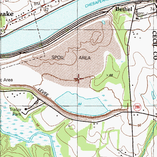 Topographic Map of Disposal Area 18 Dam, MD