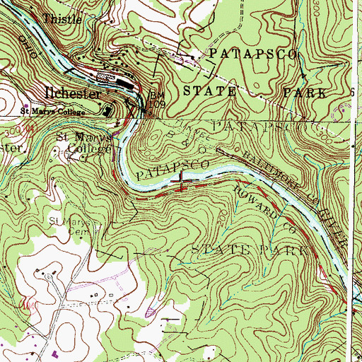 Topographic Map of Patapsco River Reservoir, MD