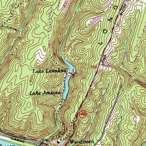 Topographic Map of Lake Lanahen Dam, MD