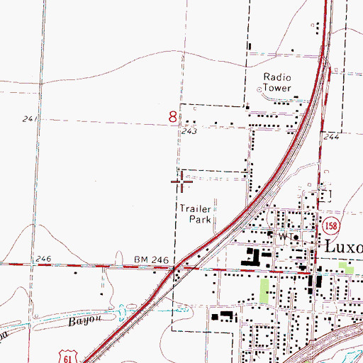 Topographic Map of Citizen Cemetery, AR