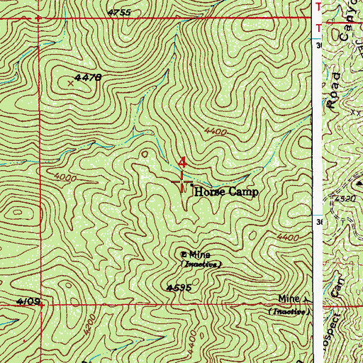 Topographic Map of Horse Camp, AZ