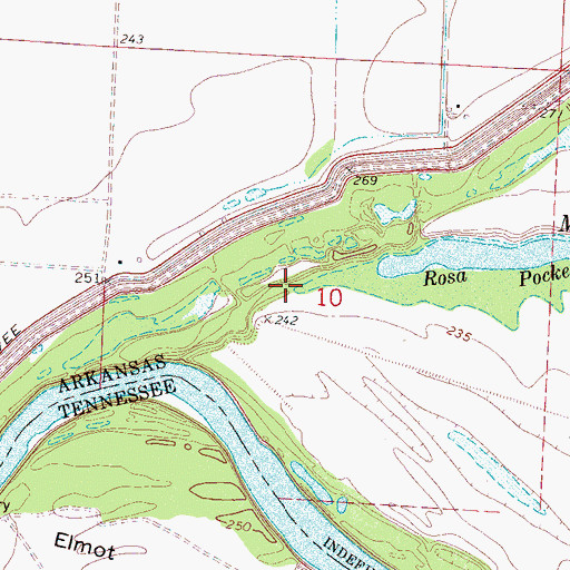 Topographic Map of Fletcher Bend Revetment, AR