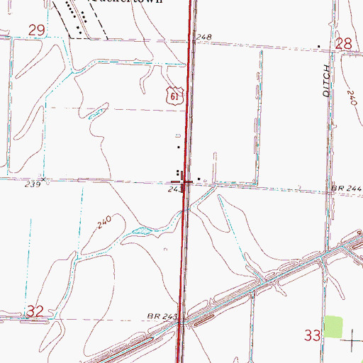 Topographic Map of Toluca, AR