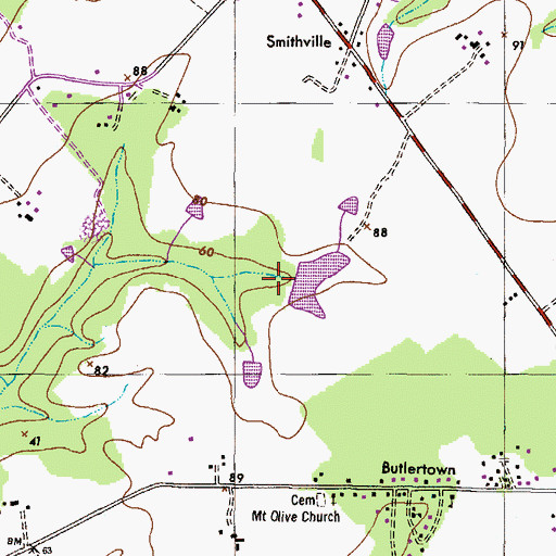 Topographic Map of Watts Farm Pond Dam, MD