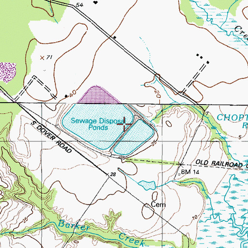 Topographic Map of Easton Secondary Sewage Lagoon Dam, MD
