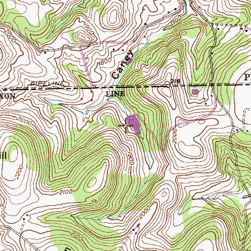 Topographic Map of Kemp Farm Pond Dam, MD